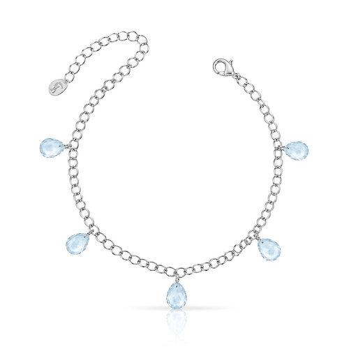 Pulseira Elos Espelhados e Zircônias Topázio