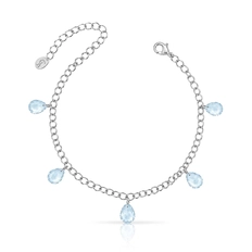 Pulseira Elos Espelhados e Zircônias Topázio