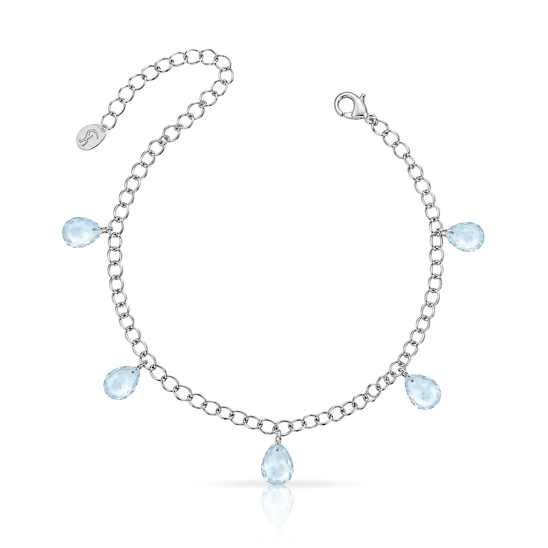 Pulseira Elos Espelhados e Zircônias Topázio