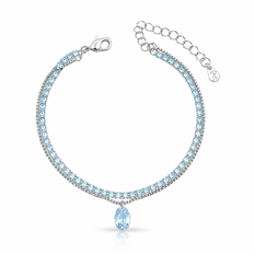 Pulseira Dupla Riviera Oval com Zircônias Topázio