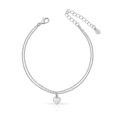 Pulseira Dupla com Coração Espelhado