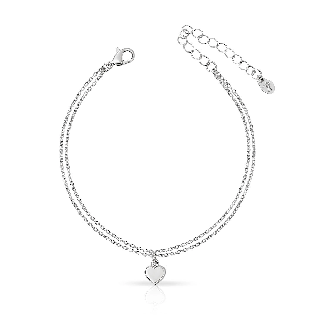 Pulseira Dupla com Coração Espelhado