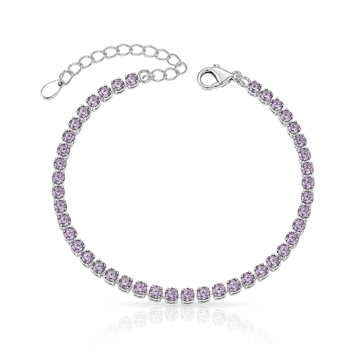 Pulseira Riviera com Zircônias Ametista