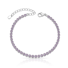 Pulseira Riviera com Zircônias Ametista