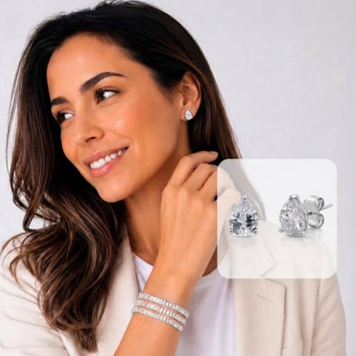 Brinco Top Gota Zircônia Cristal