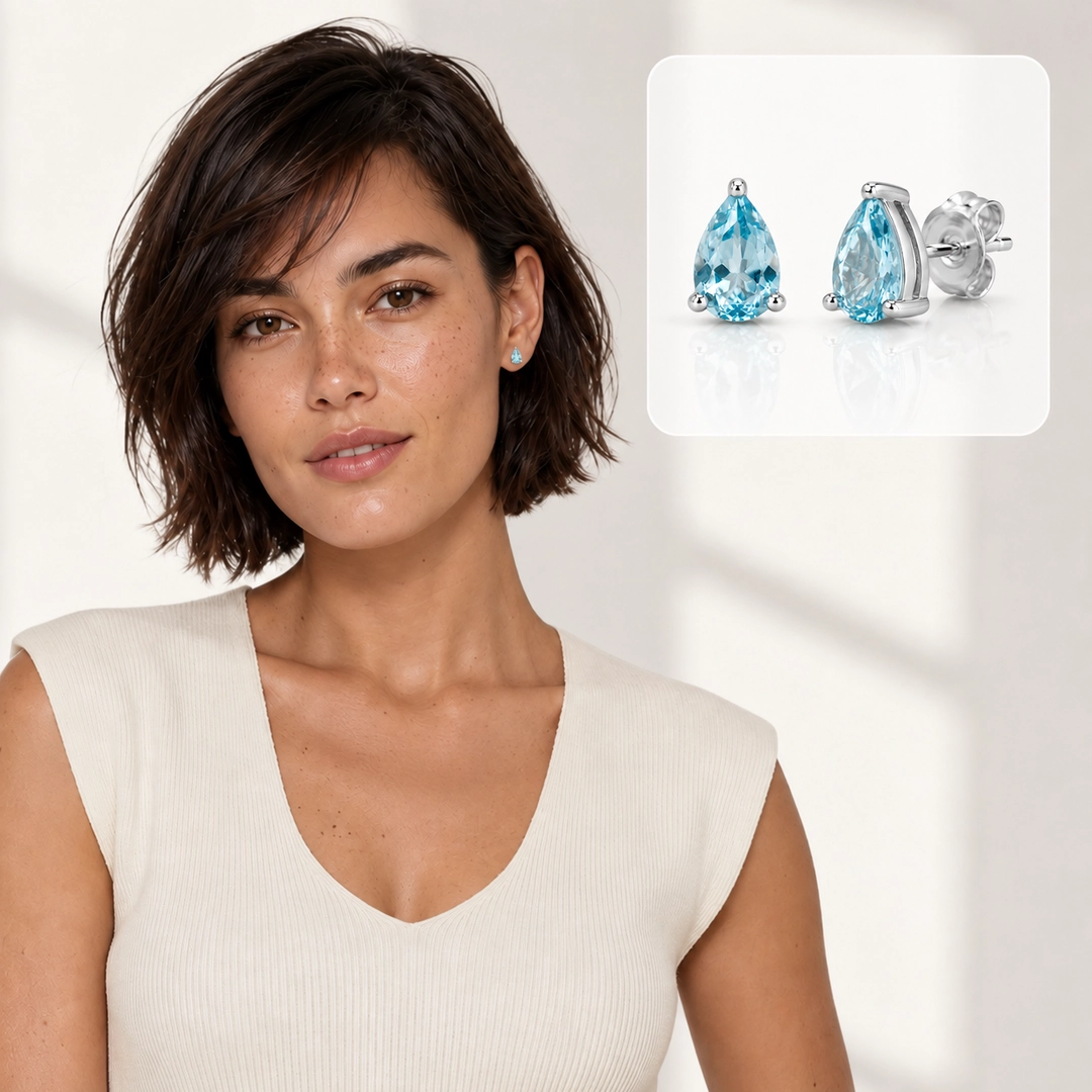 Brinco Top com Zircônia Topázio Gota