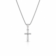 Gargantilha com Cruz Espelhada e Zircônia Cristal