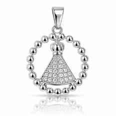 Pingente de Nossa Senhora Aparecida com Zircônias Cristal