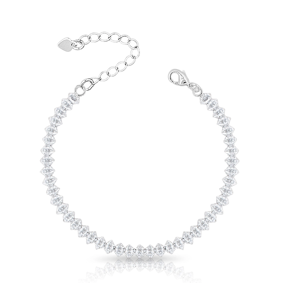Pulseira Riviera Com Zircônias Cristal Navete