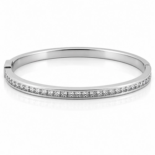 Bracelete Articulado com Zircônias Cristal - Steel Woman