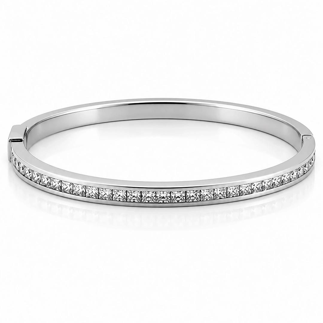 Bracelete Articulado com Zircônias Cristal - Steel Woman