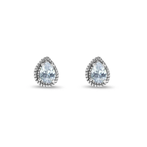 Brinco de Prata Top Envelhecido com Zircônia Cristal