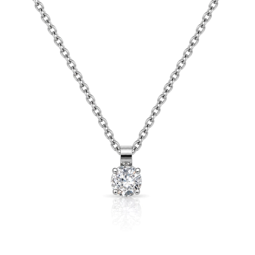Gargantilha Ponto Luz com Zircônia Cristal Redonda - Steel Woman