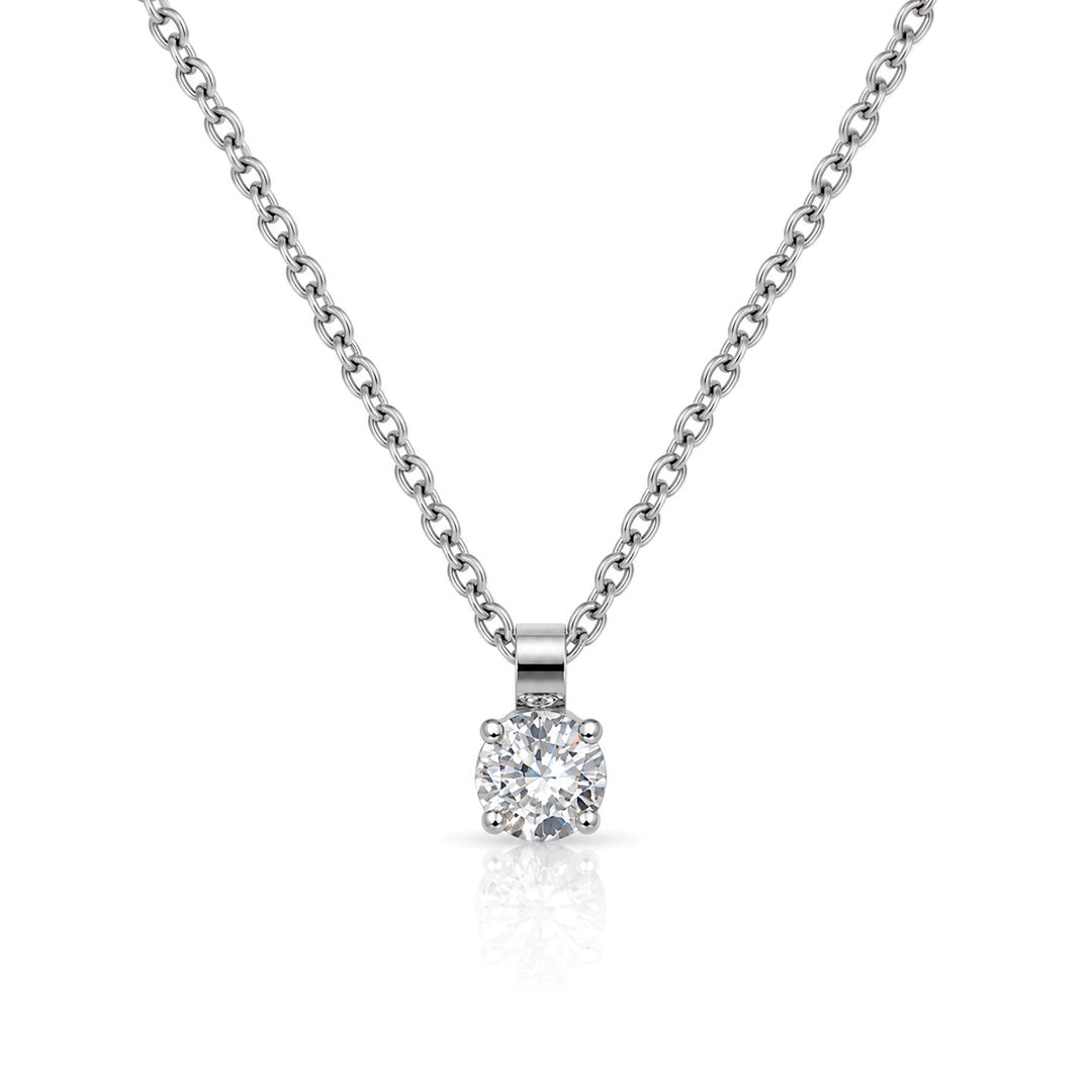 Gargantilha Ponto Luz com Zircônia Cristal Redonda - Steel Woman