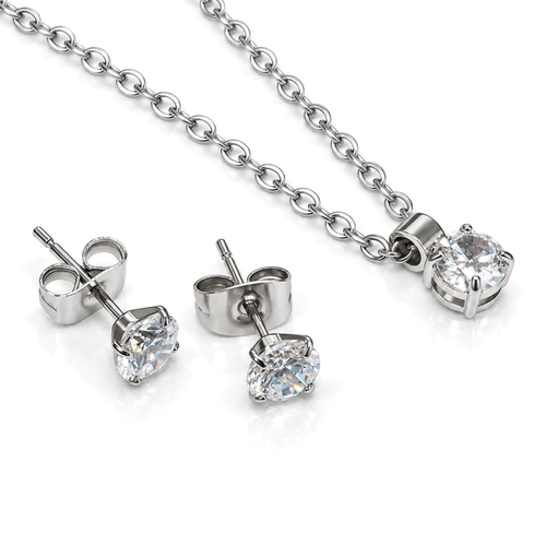 Conjunto Top Ponto Luz com Zircônia Cristal - Steel Woman