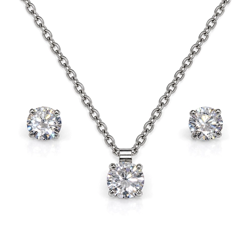 Conjunto Top com Zircônia Cristal Redonda - Steel Woman