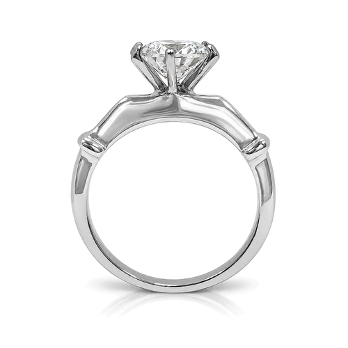Anel Solitário Trabalhado com Zircônias Cristal - Steel Woman