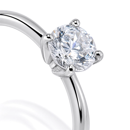 Anel Solitário com Zircônia Cristal Redonda  - Steel Woman