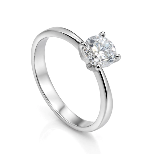 Anel Solitário com Zircônia Cristal Redonda  - Steel Woman