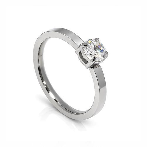 Anel Solitário com Zircônia Cristal - Steel Woman