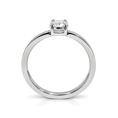 Anel Solitário com Zircônia Cristal - Steel Woman