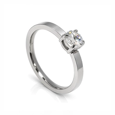 Anel Solitário com Zircônia Cristal - Steel Woman
