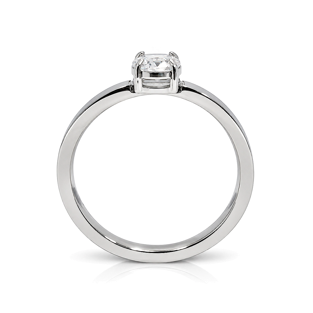 Anel Solitário com Zircônia Cristal - Steel Woman