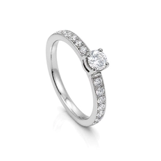 Anel Solitário Aro Cravejado com Zircônia Cristal - Steel Woman