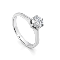 Anel Solitário com Zircônia Cristal Redonda - Steel Woman