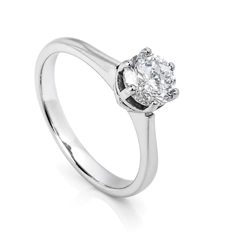 Anel Solitário com Zircônia Cristal Redonda - Steel Woman
