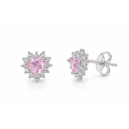 Conjunto Top Coração com Zircônias Cristal e Rosa - Teen Kids