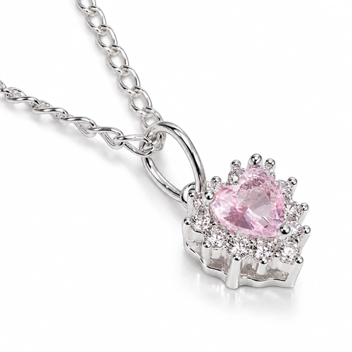 Conjunto Top Coração com Zircônias Cristal e Rosa - Teen Kids