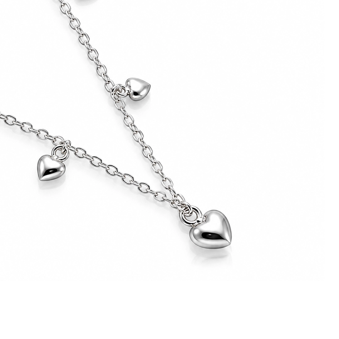 Conjunto Corações Espelhados e Zircônias Cristal - Teen Kids