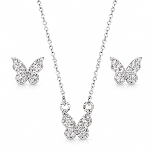 Conjunto Top Borboleta com Zircônias Cristal - Teen Kids