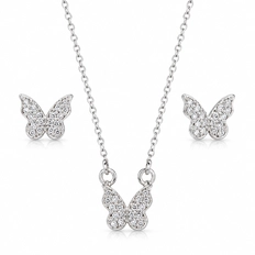 Conjunto Top Borboleta com Zircônias Cristal - Teen Kids