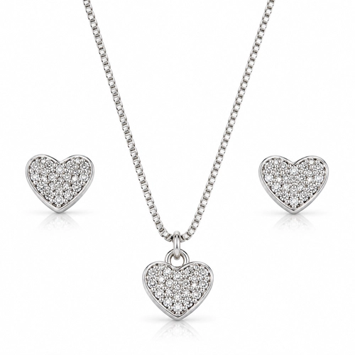 Conjunto Top Coração com Zircônias Cristal - Teen Kids