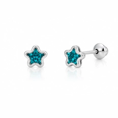 Brinco Estrela com Zircônia Topázio - Teen Kids
