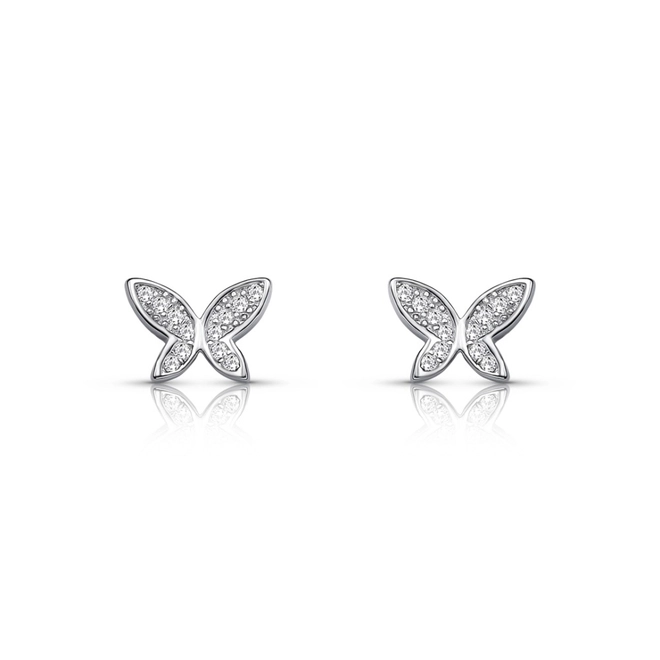 Brinco de Prata Top Borboleta com Zircônia Cristal