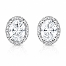 Brinco Top Oval com Zircônias Cristal
