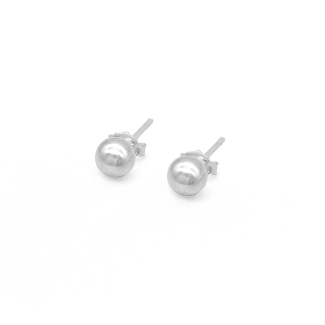 Brinco De Prata Top com Esfera Espelhada