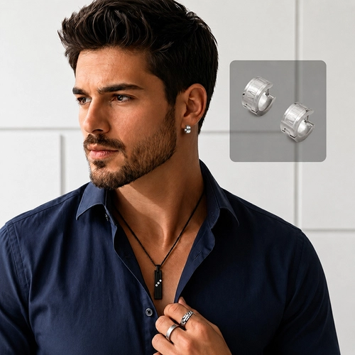 Brinco Argola Click Espelhada com Números Romanos