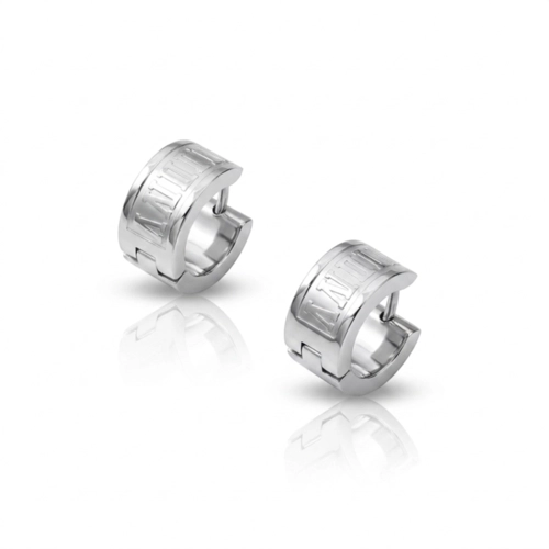 Brinco Argola Click Espelhada com Números Romanos