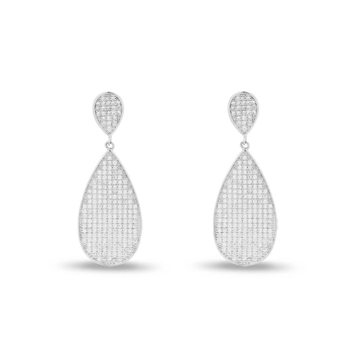 Brinco de Prata Balanço com Zircônia Cristal