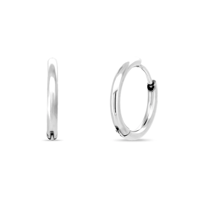 Brinco De Aço Argola Clic Fio Roliço