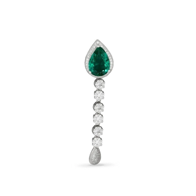 Brinco de Prata com Zircônia Turmalina Paraíba