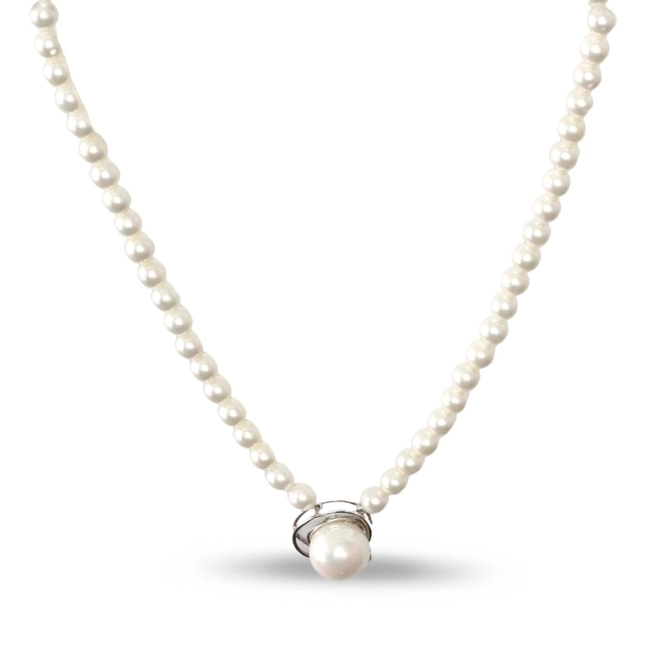 Colar de Pérola Shell com Zircônia Cristal