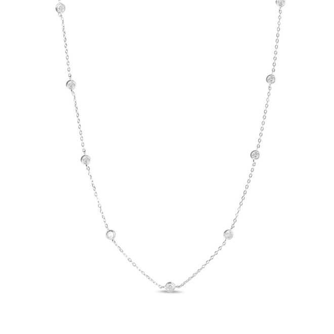 Colar De Prata Com Zircônias Cristal