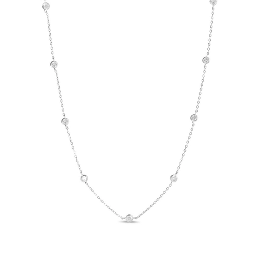 Colar De Prata Com Zircônias Cristal