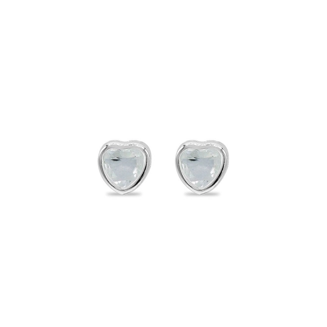 Brinco Coração com Zircônia Cristal M