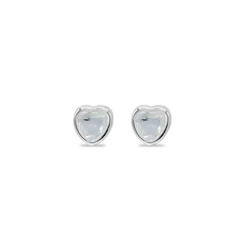 Brinco Coração com Zircônia Cristal M